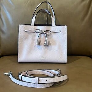 NWOT Kate Spade Pink Bow Tassel handbag, shoulder strap and dust bag included